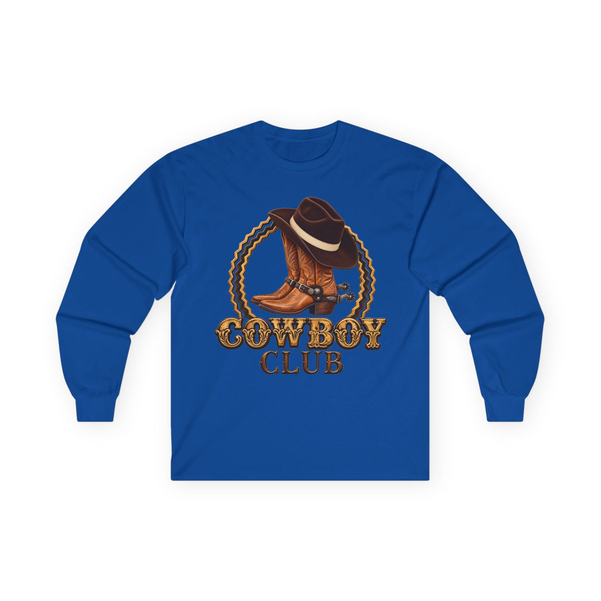 Unisex Ultra Cotton Long Sleeve Tee - Cowboys - Cowboy Club - Color - 3D Transparent