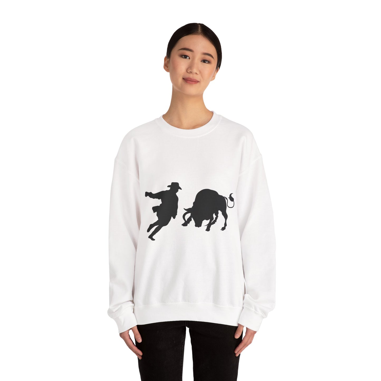 Crewneck Sweatshirt - Clown and Bull - Silhouette