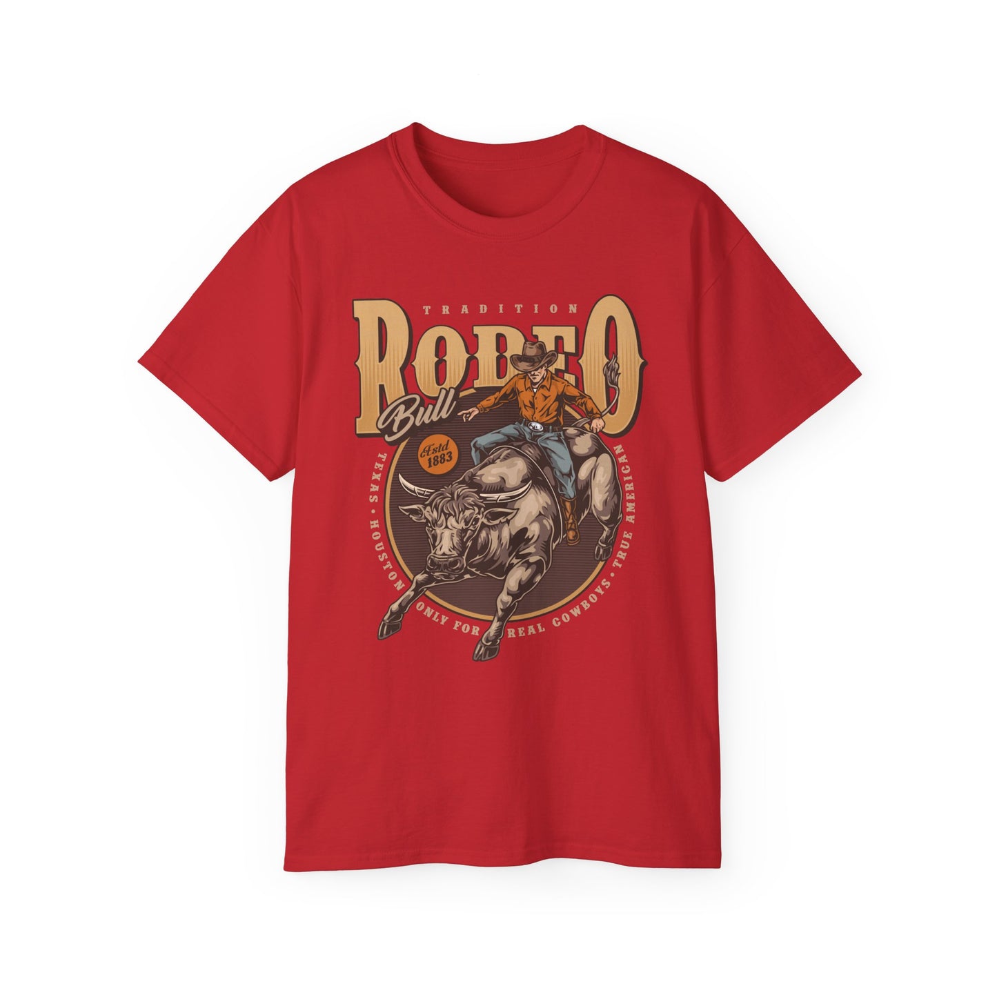 Western Rodeo Cowboy Tee - Fun Casual Shirt for Rodeo Fans, Gift for Country Lovers, Festival Outfit, Everyday Wear, Rodeo Apparel - Tradition Rodeo Bull - Real Cowboys
