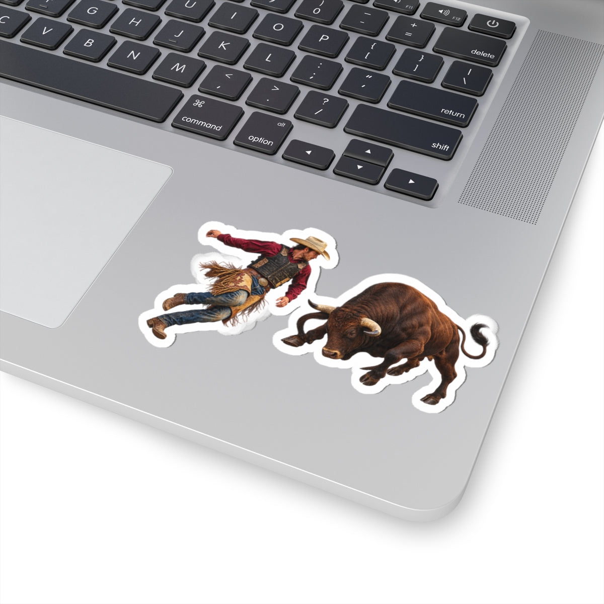 Kiss-Cut Stickers - Cowboys - Cowboy and Bull - Color - 3D Transparent