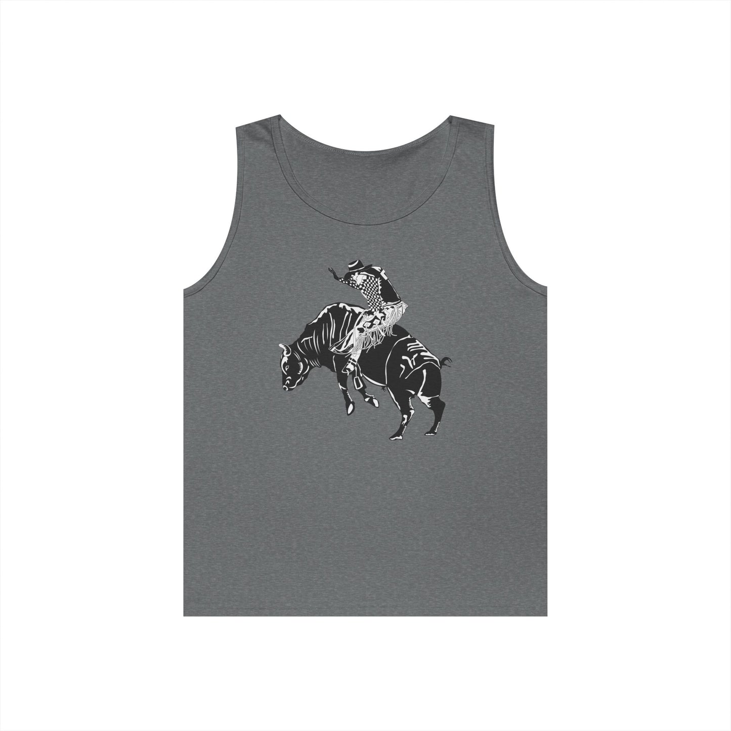 Unisex Heavy Cotton Tank Top - Cowboy - Bull Rider - BW