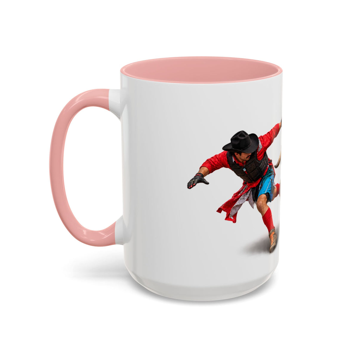 Accent Coffee Mug (11, 15oz) - Rodeo - Bull and Clown - 3D