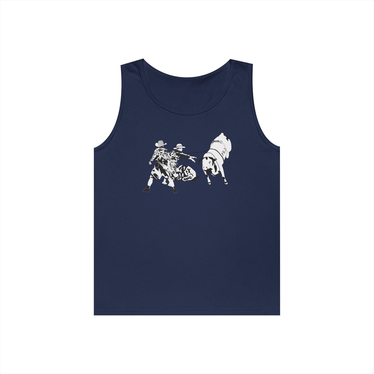 Unisex Heavy Cotton Tank Top - Clowns and Bull - BW
