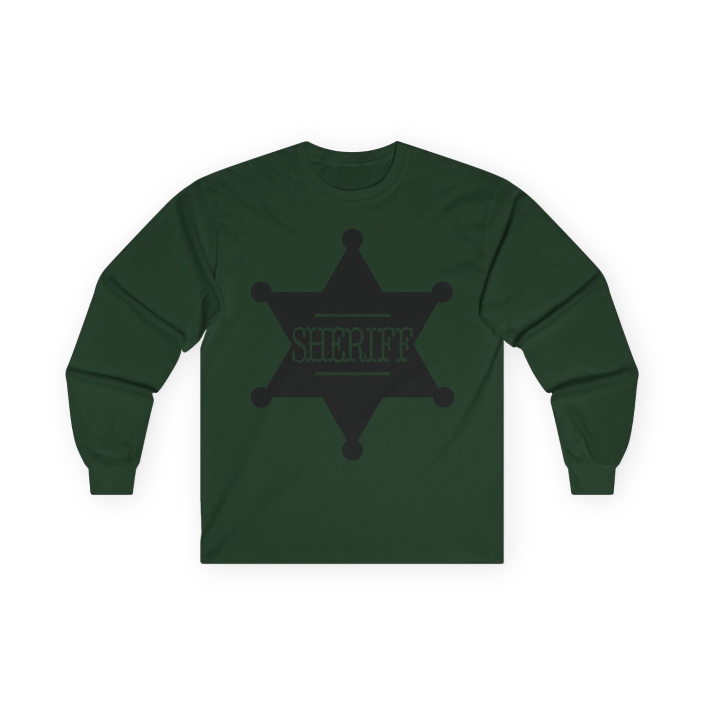 Unisex Ultra Cotton Long Sleeve Tee - Sheriff Badge w Txt Sheriff X 300