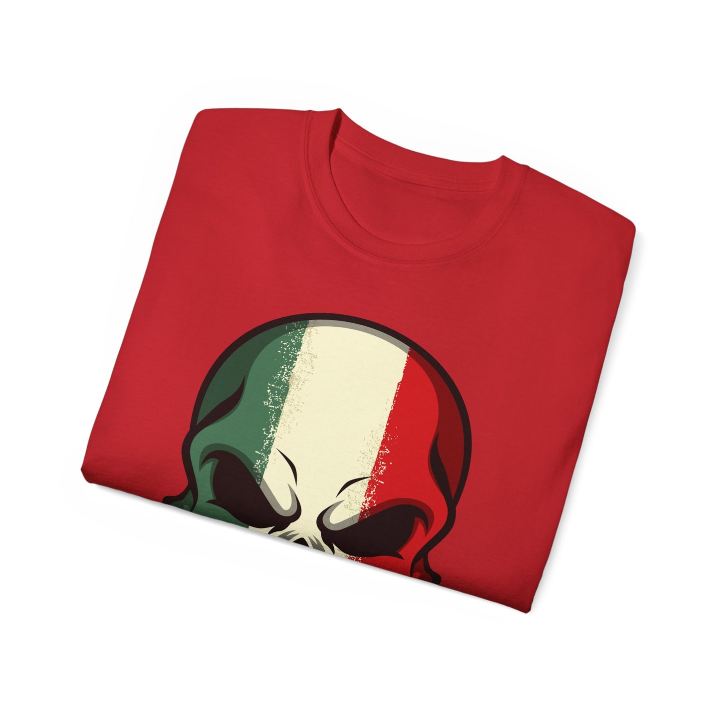 Unisex Ultra Cotton Tee - Red White Green Skull