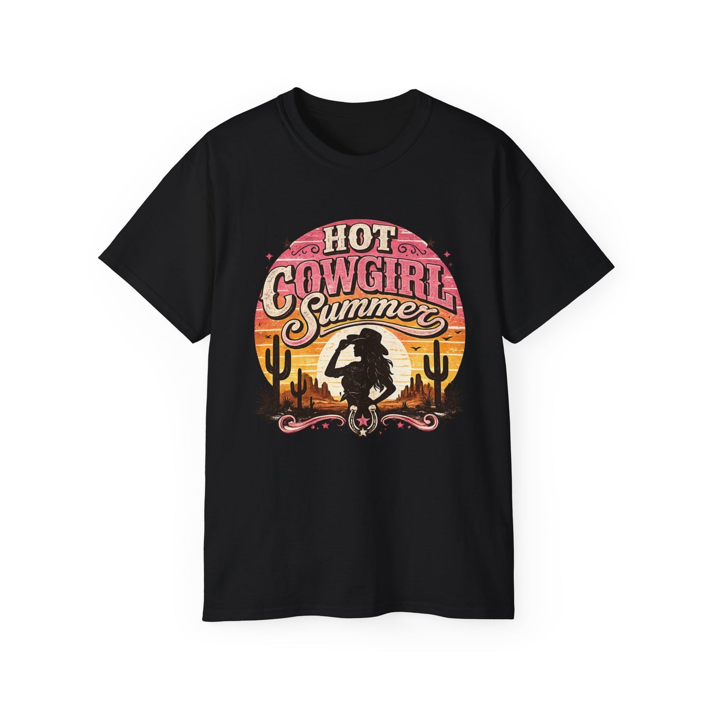 T-Shirt - Hot cowgirl summer at sunset