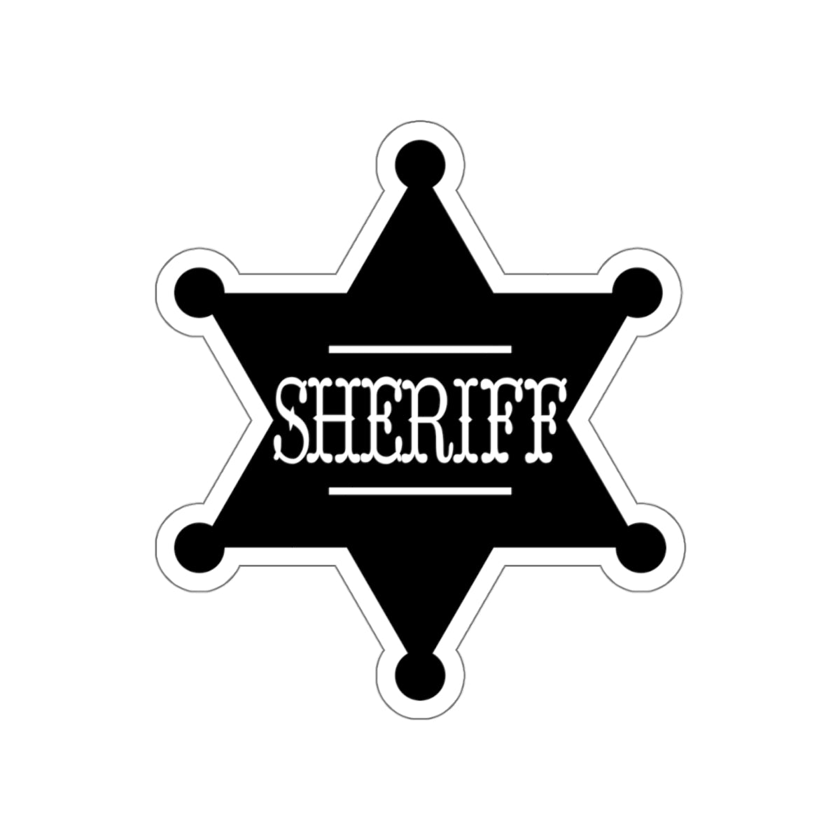 Die-cut stickers - Sheriff Badge w Txt Sheriff X 300