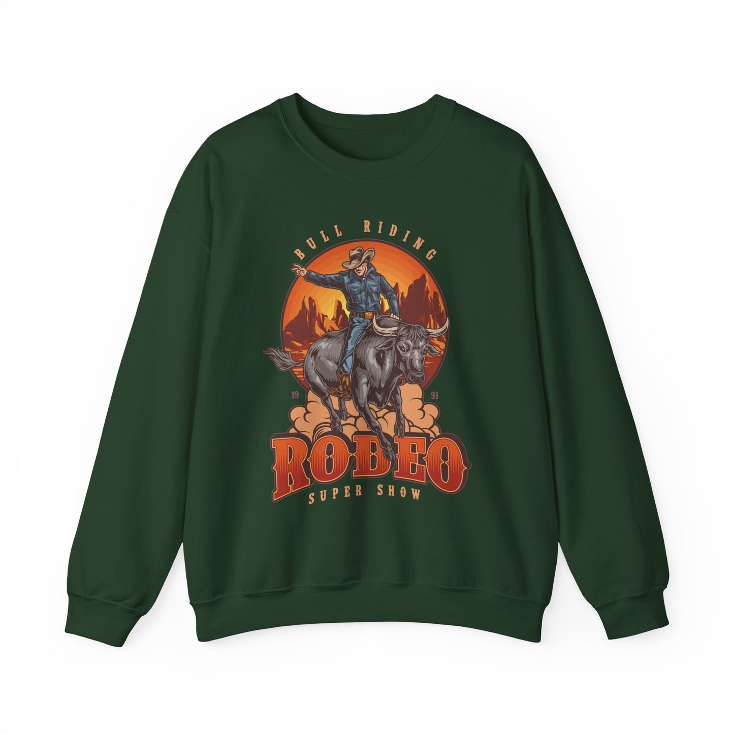 Crewneck Sweatshirt - Bull Riding - Rodeo Super Show