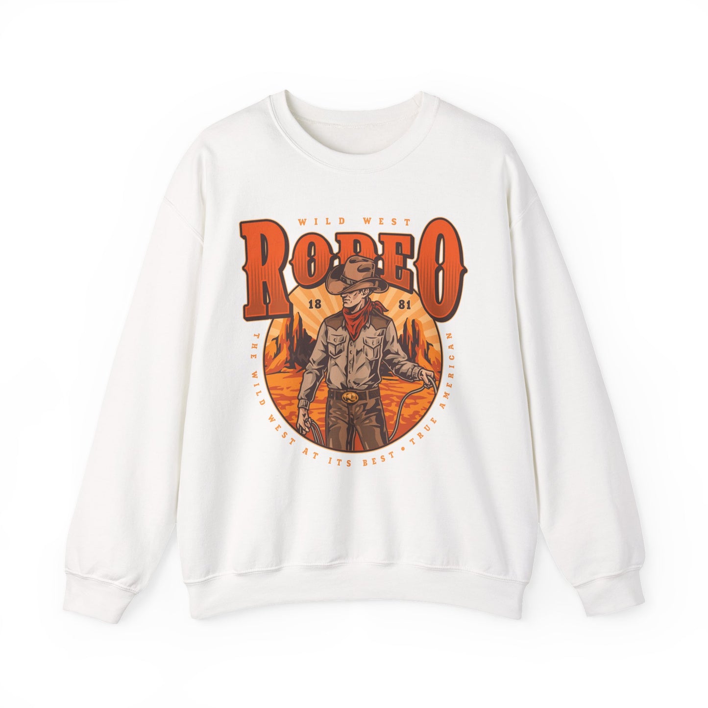 Crewneck Sweatshirt - Wild West Rodeo - True American - The Wild West At Its Best