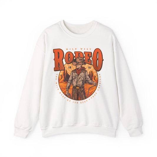 Crewneck Sweatshirt - Wild West Rodeo - True American - The Wild West At Its Best