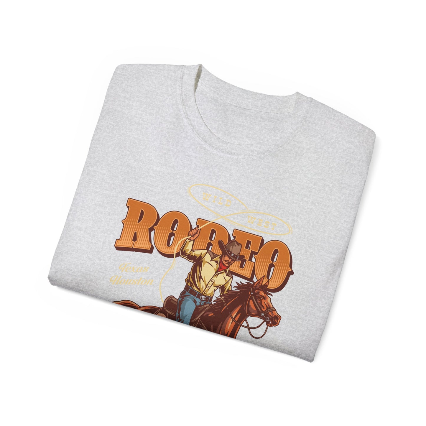 Unisex Ultra Cotton Tee - Wild West - Houston, Texas - American Rodeo Cowboy
