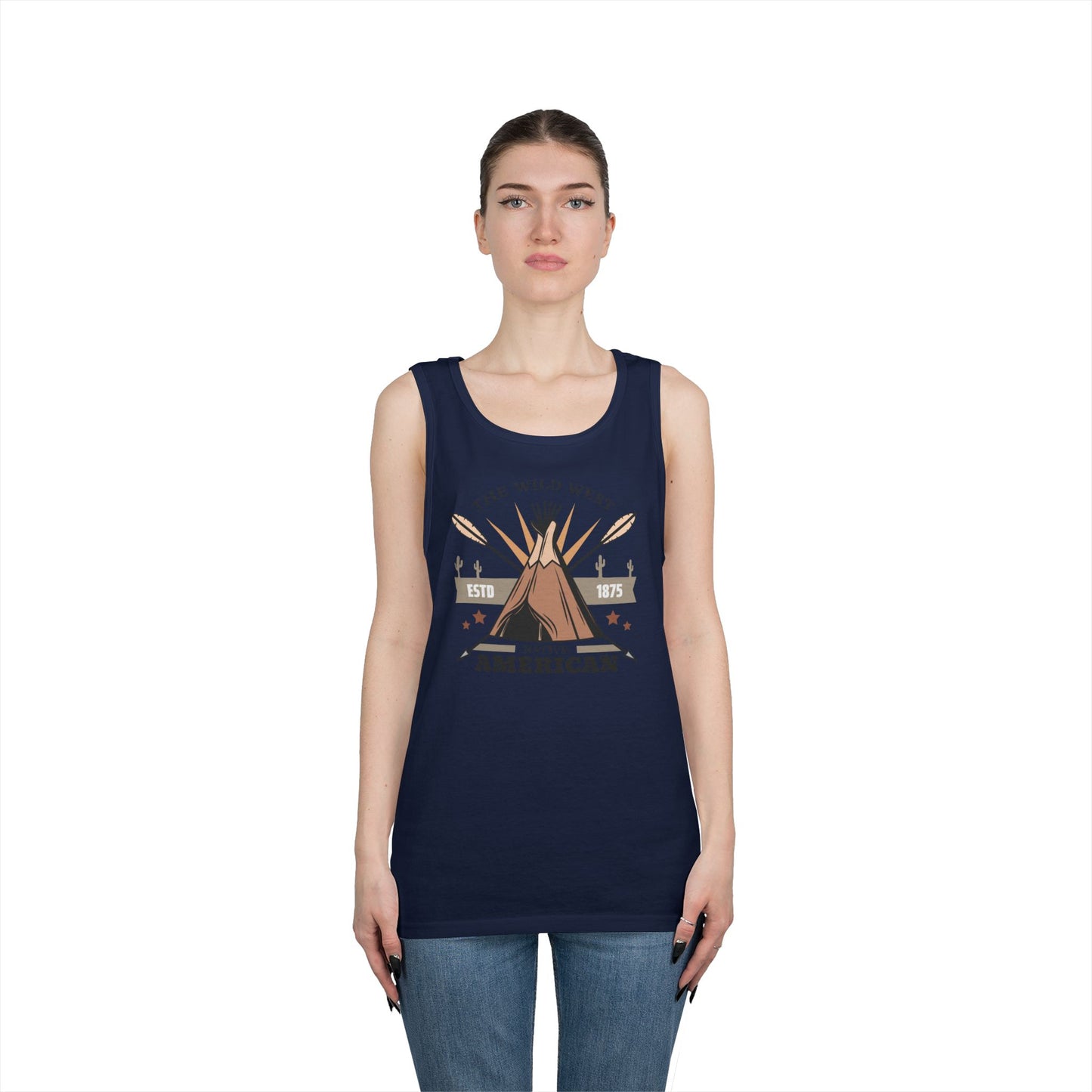 Unisex Heavy Cotton Tank Top - The Wild West - Native American