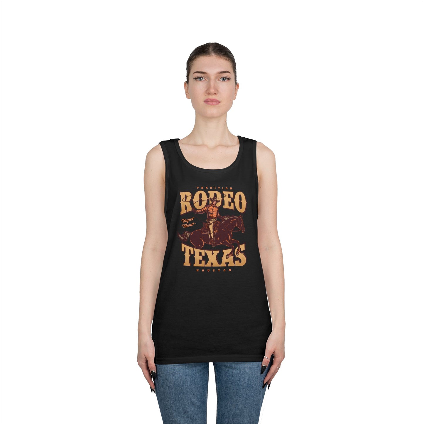 Unisex Heavy Cotton Tank Top - Tradition Rodeo Super Show - Houston, Texas