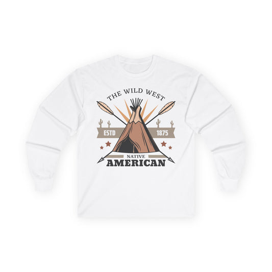 Unisex Ultra Cotton Long Sleeve Tee - The Wild West - Native American
