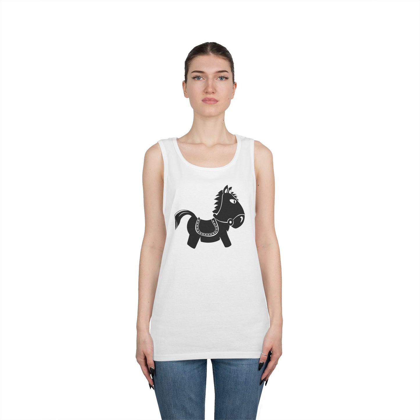 Unisex Heavy Cotton Tank Top - Kids Rocking Horse X 300