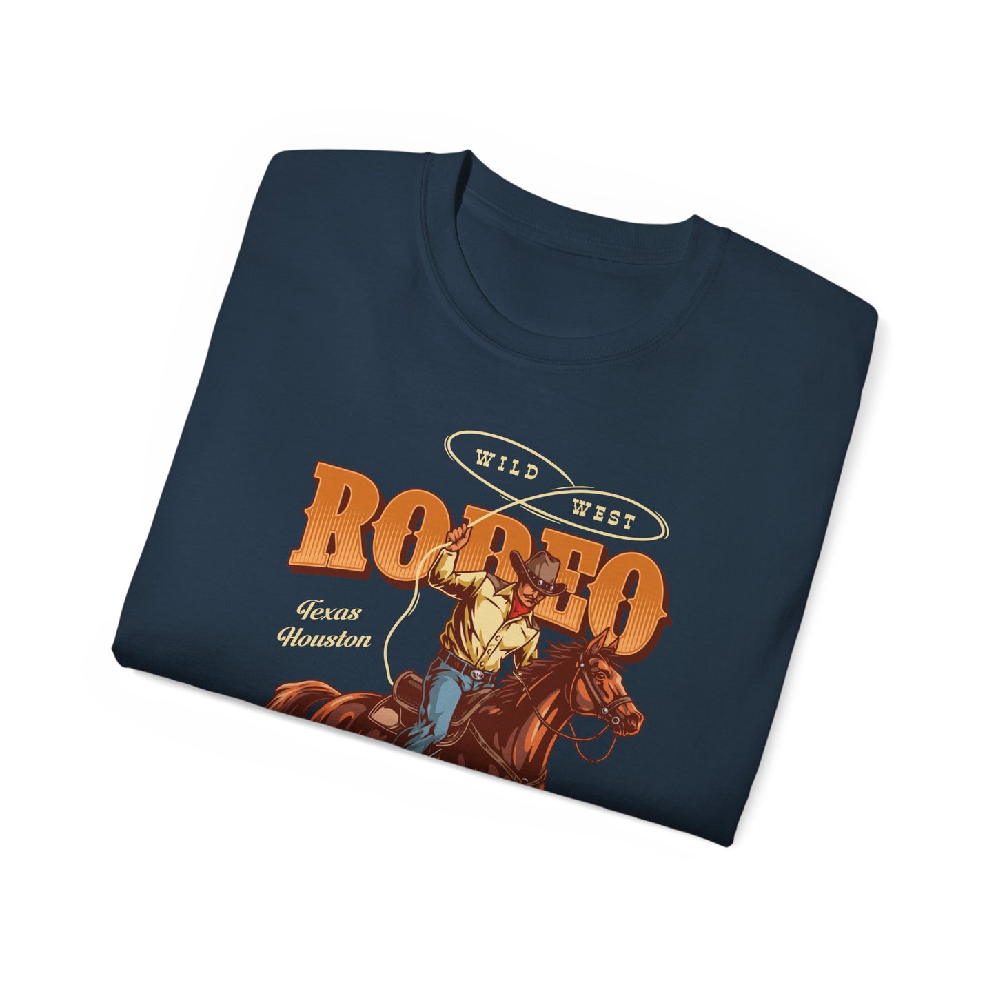 Western Rodeo Cowboy Tee - Fun Casual Shirt for Rodeo Fans, Gift for Country Lovers, Festival Outfit, Everyday Wear, Rodeo Apparel - Wild West - Houston, Texas - American Rodeo Cowboy