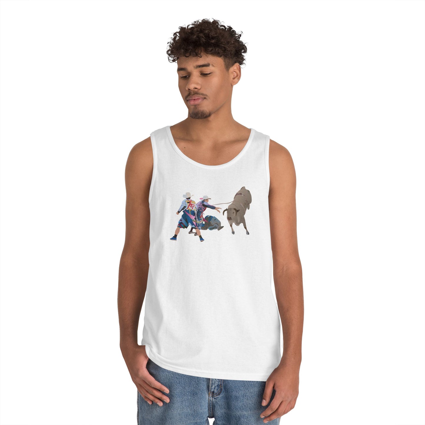 Unisex Heavy Cotton Tank Top - Clowns and Bull