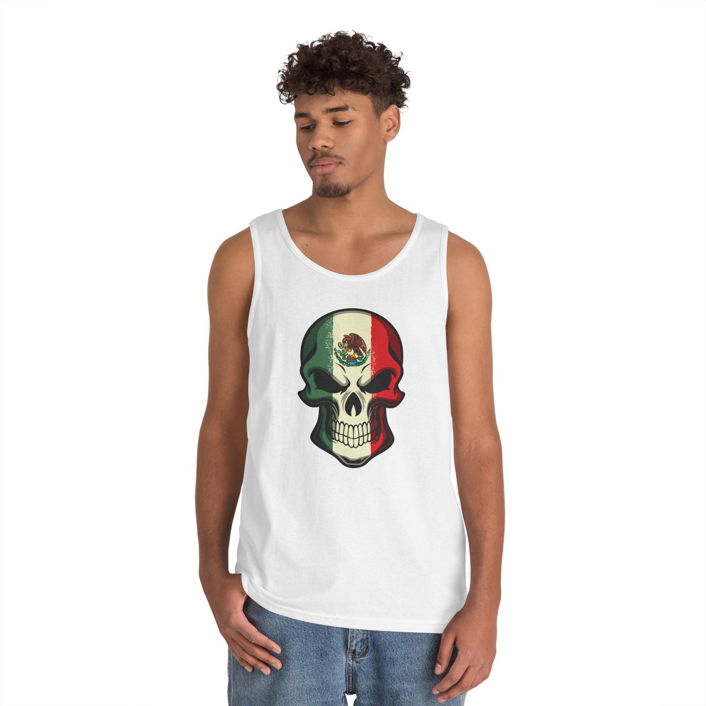 Unisex Heavy Cotton Tank Top - Mexican Skull