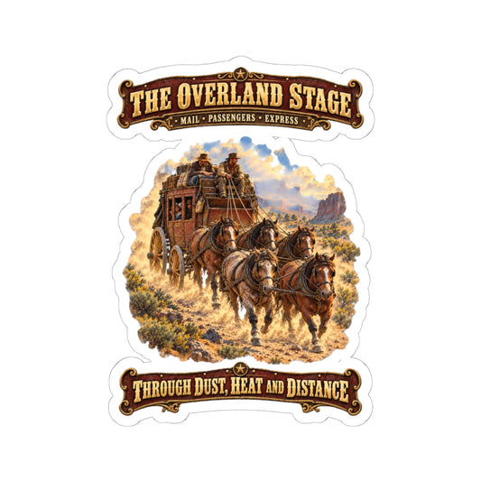 Kiss-Cut Sticker — Overland Stage - Dusty Trails - 3D - Enhanced