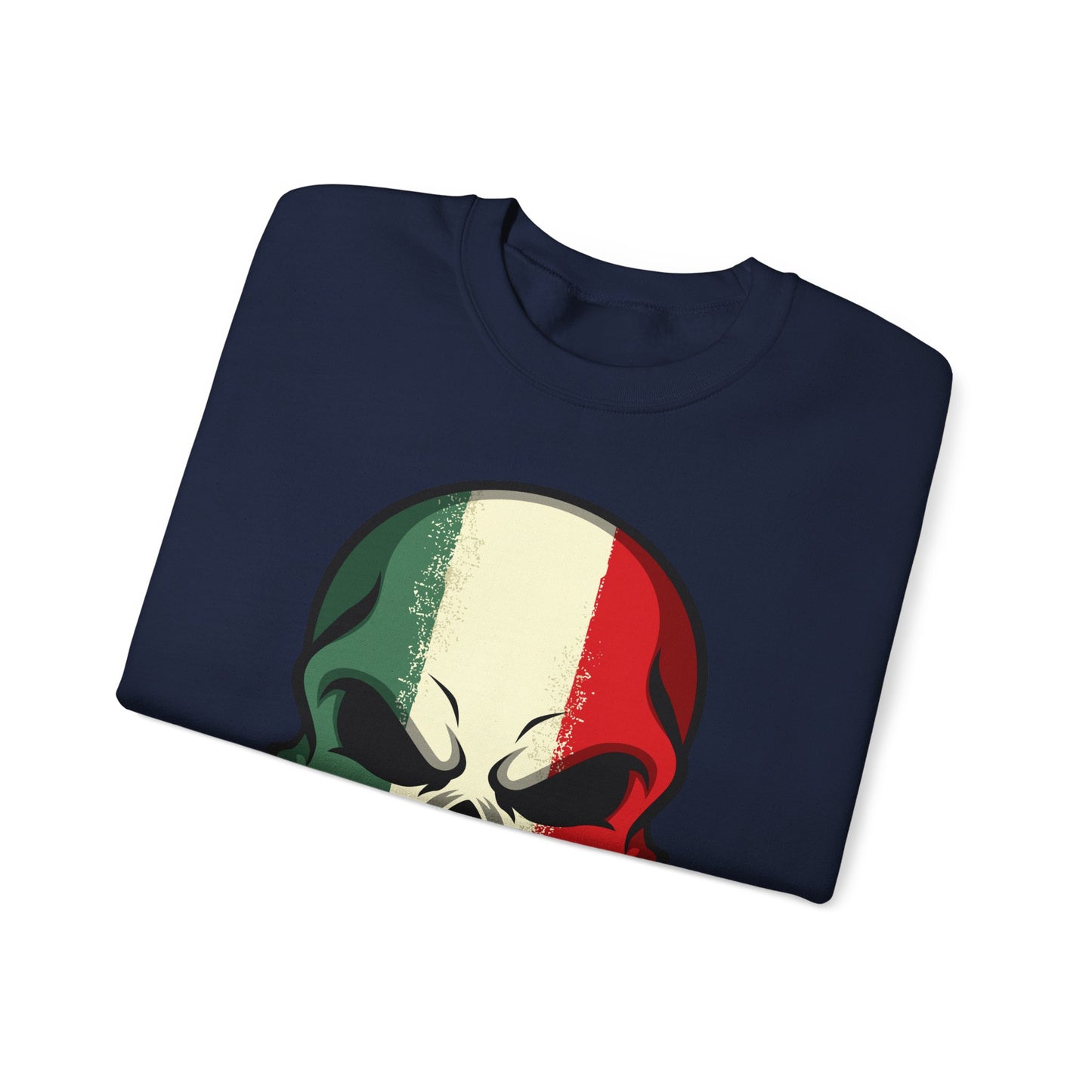 Crewneck Sweatshirt - Red White Green Skull