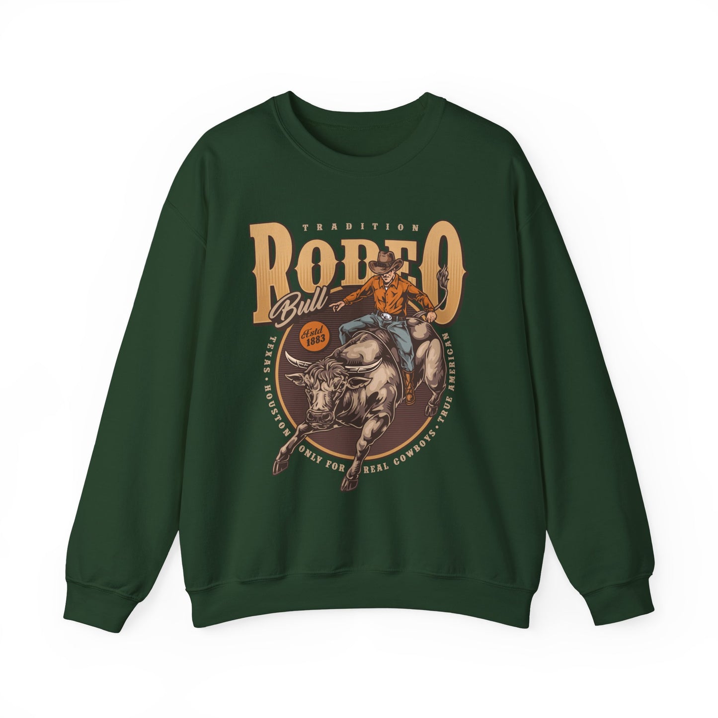Crewneck Sweatshirt - Tradition Rodeo Bull - Real Cowboys