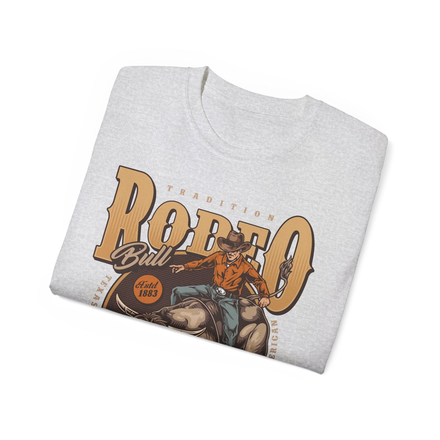 Unisex Ultra Cotton Tee - Tradition Rodeo Bull - Real Cowboys