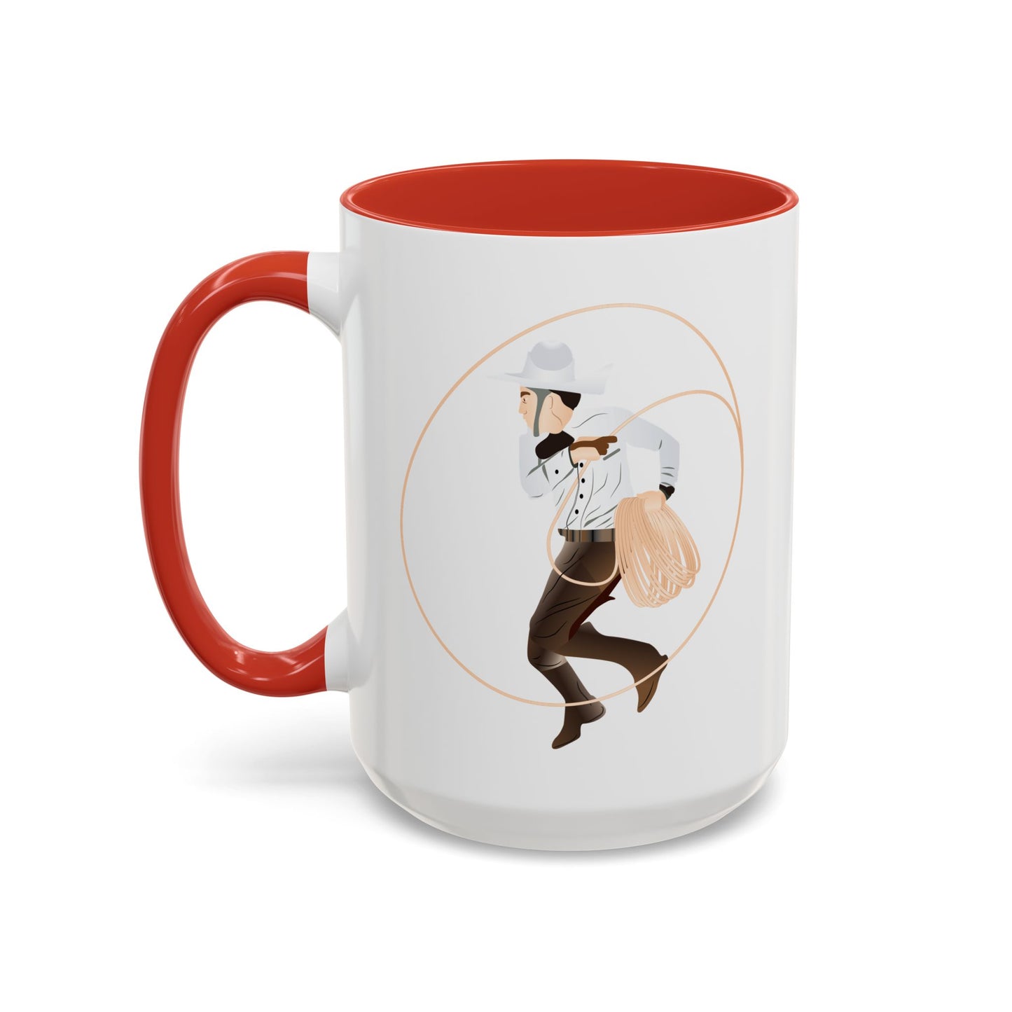 Accent Coffee Mug (11, 15oz) - Rodeo - Mexican Cowboy - Lariat