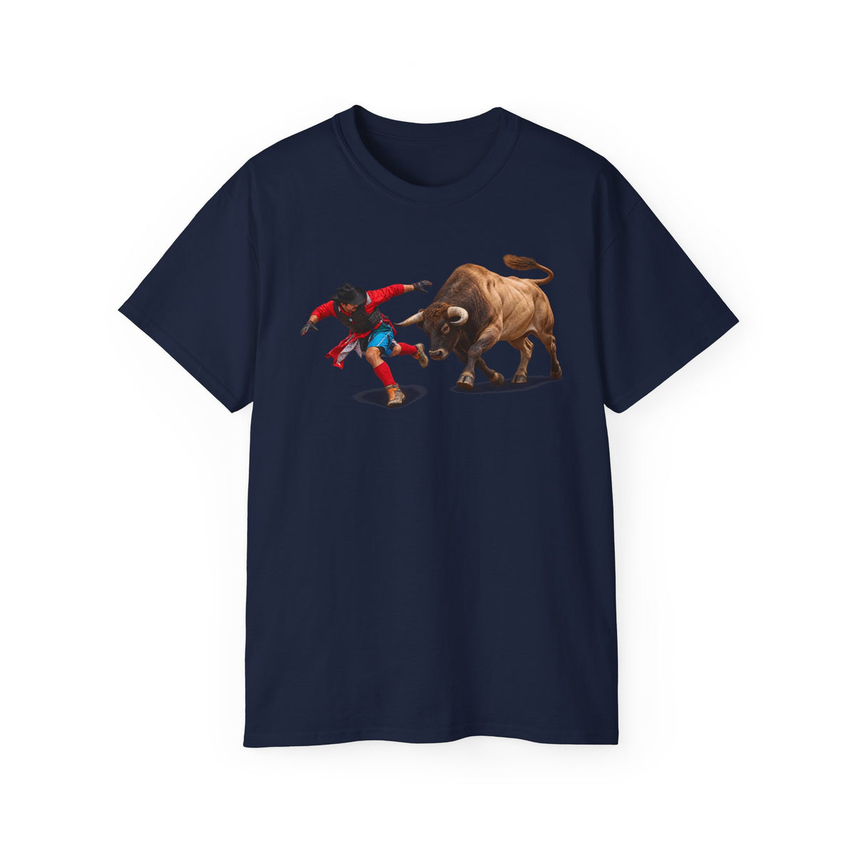 Unisex Ultra Cotton Tee - Rodeo - Bull and Clown - 3D