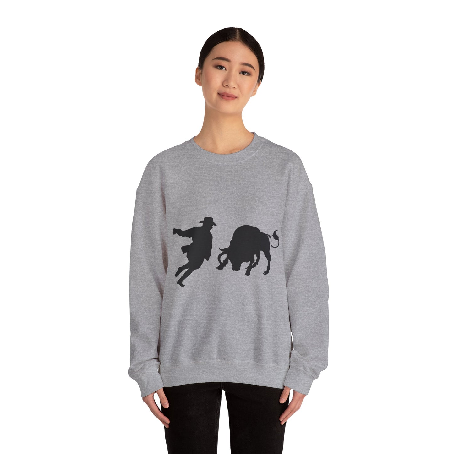 Crewneck Sweatshirt - Clown and Bull - Silhouette