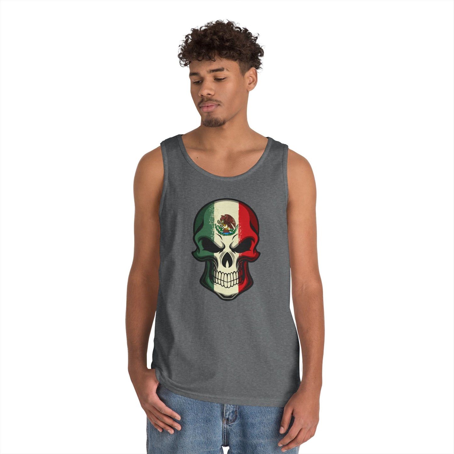 Unisex Heavy Cotton Tank Top - Mexican Skull