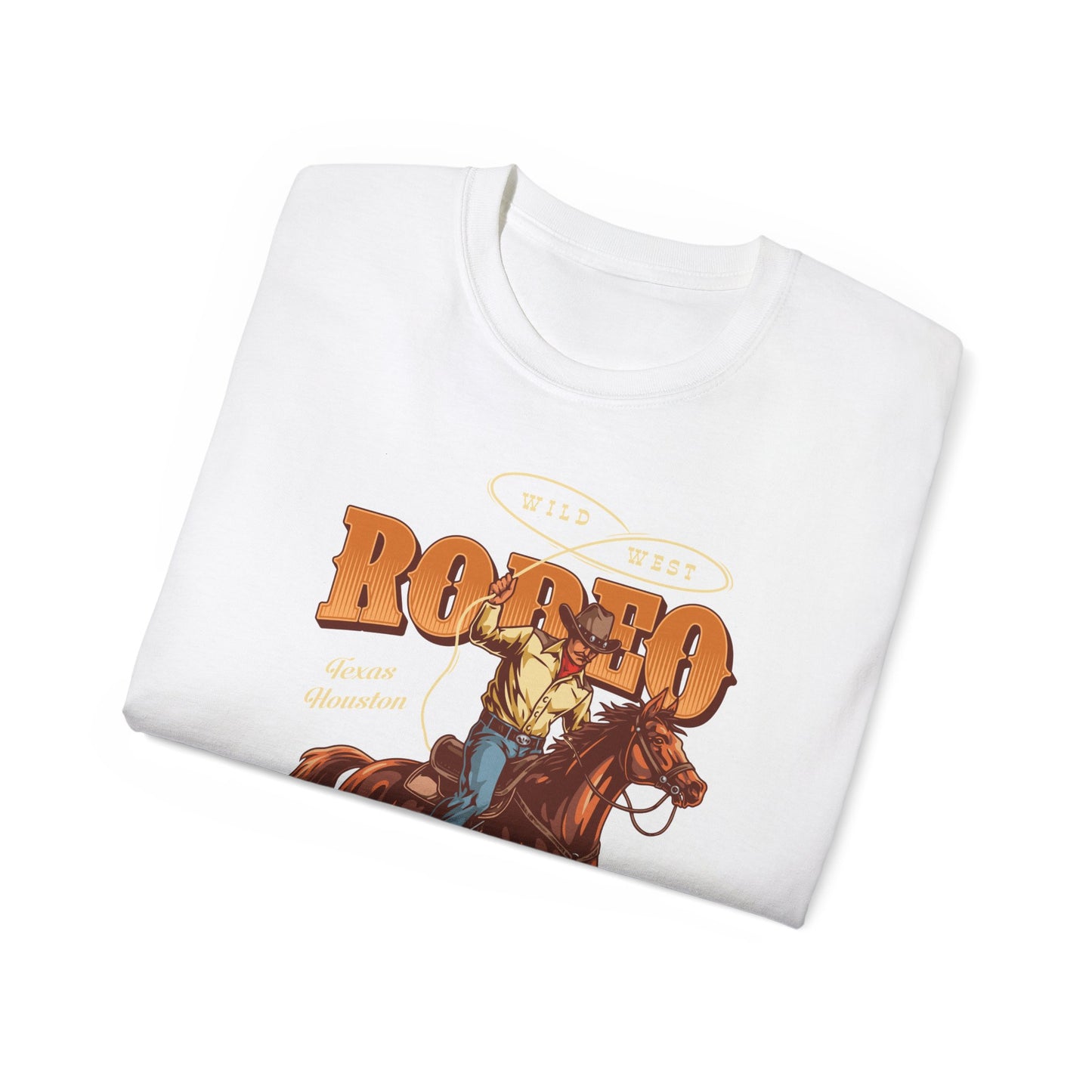 Western Rodeo Cowboy Tee - Fun Casual Shirt for Rodeo Fans, Gift for Country Lovers, Festival Outfit, Everyday Wear, Rodeo Apparel - Wild West - Houston, Texas - American Rodeo Cowboy