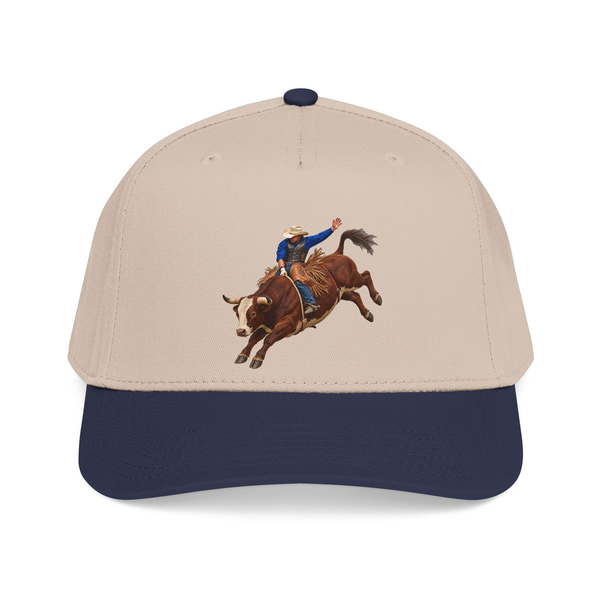 Mid Profile Baseball Cap — Cowboys - Bull Rider - Mid Ride - without Text - 3D Transparent