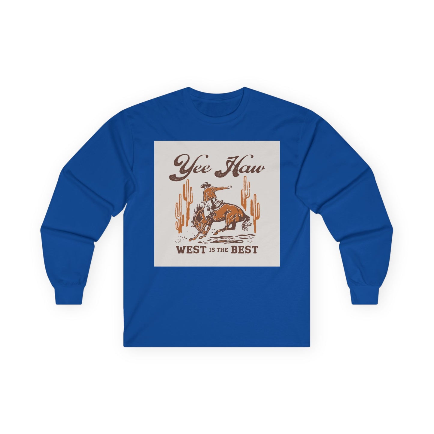 Unisex Ultra Cotton Long Sleeve Tee - Wild West Cowboy - Yee Haw