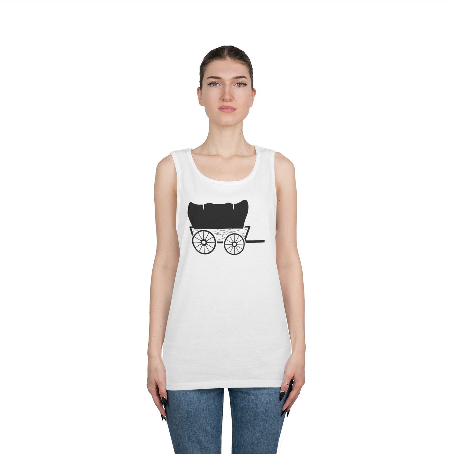 Unisex Heavy Cotton Tank Top - Covered Wagon X 300