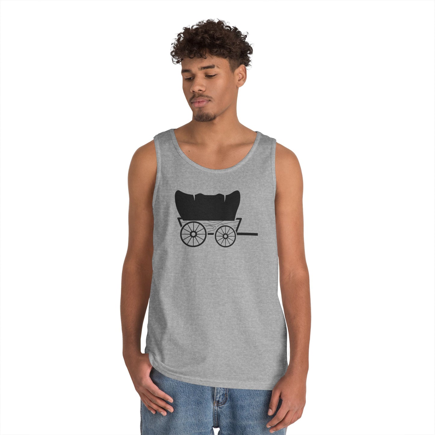 Unisex Heavy Cotton Tank Top - Covered Wagon X 300