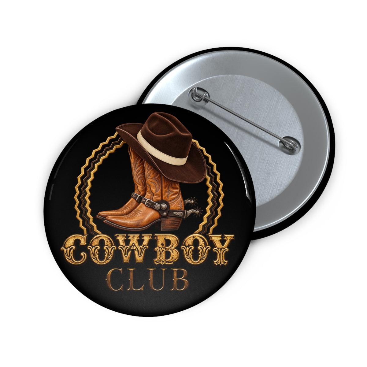 Custom Pin Buttons - Cowboys - Cowboy Club - Color - 3D Transparent