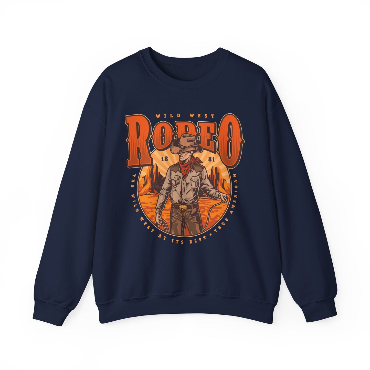 Crewneck Sweatshirt - Wild West Rodeo - True American - The Wild West At Its Best