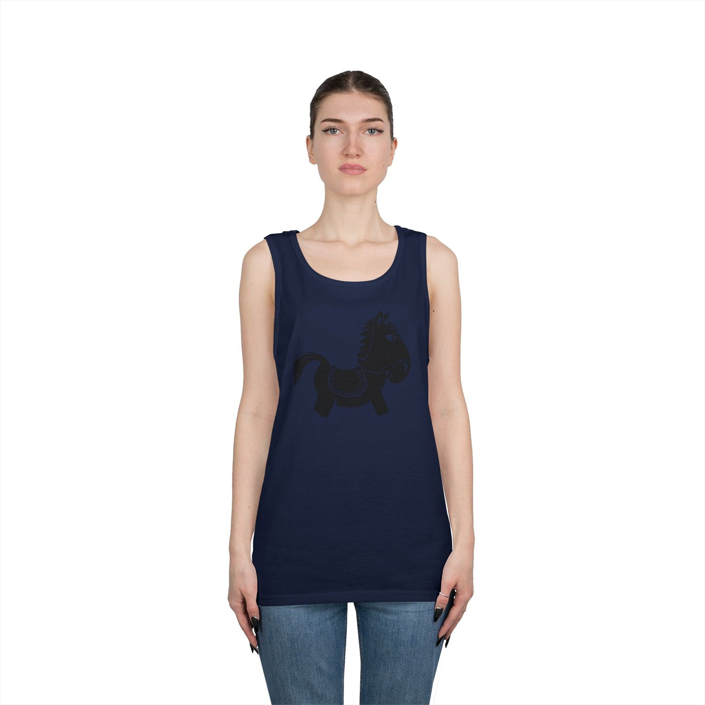 Unisex Heavy Cotton Tank Top - Kids Rocking Horse X 300