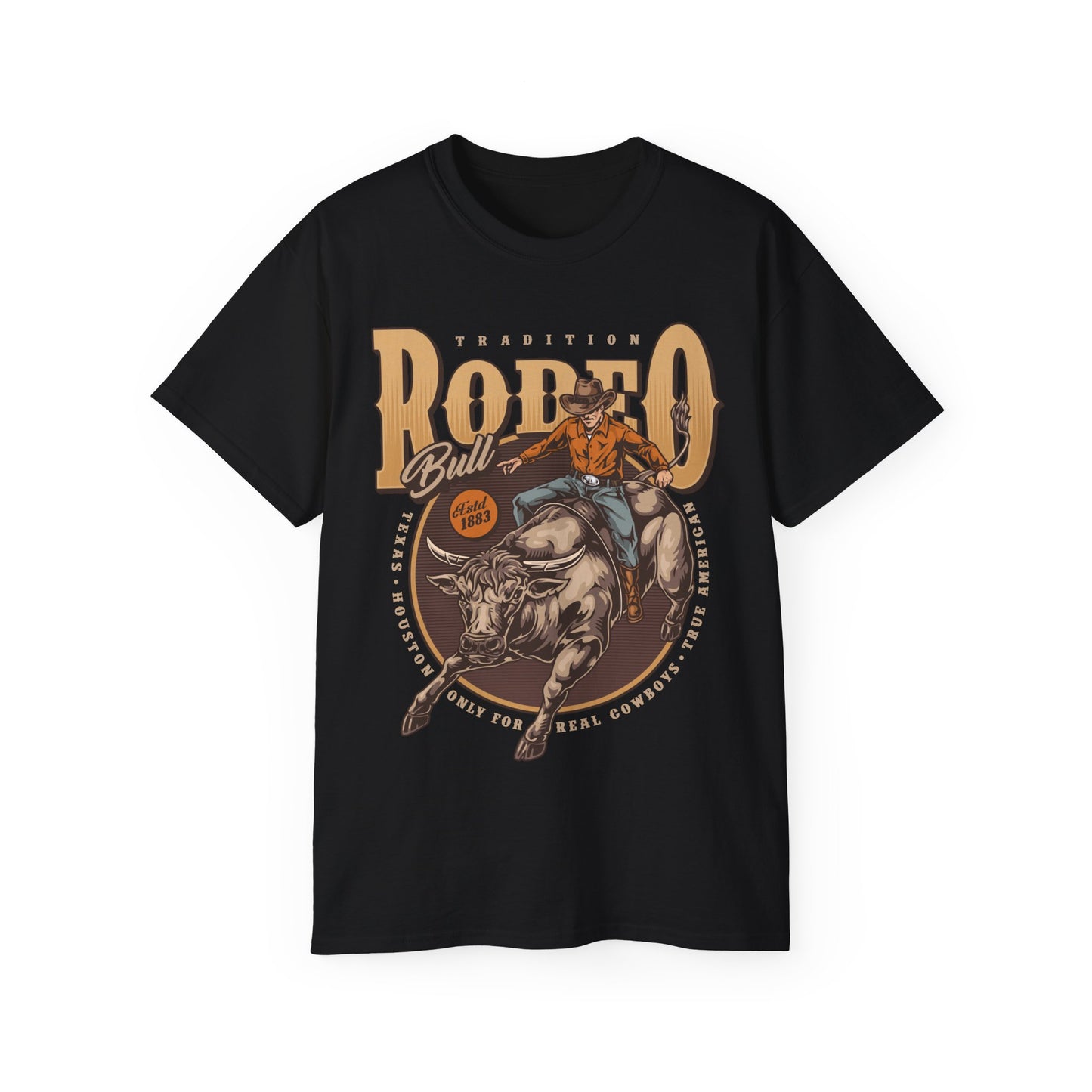 Unisex Ultra Cotton Tee - Tradition Rodeo Bull - Real Cowboys