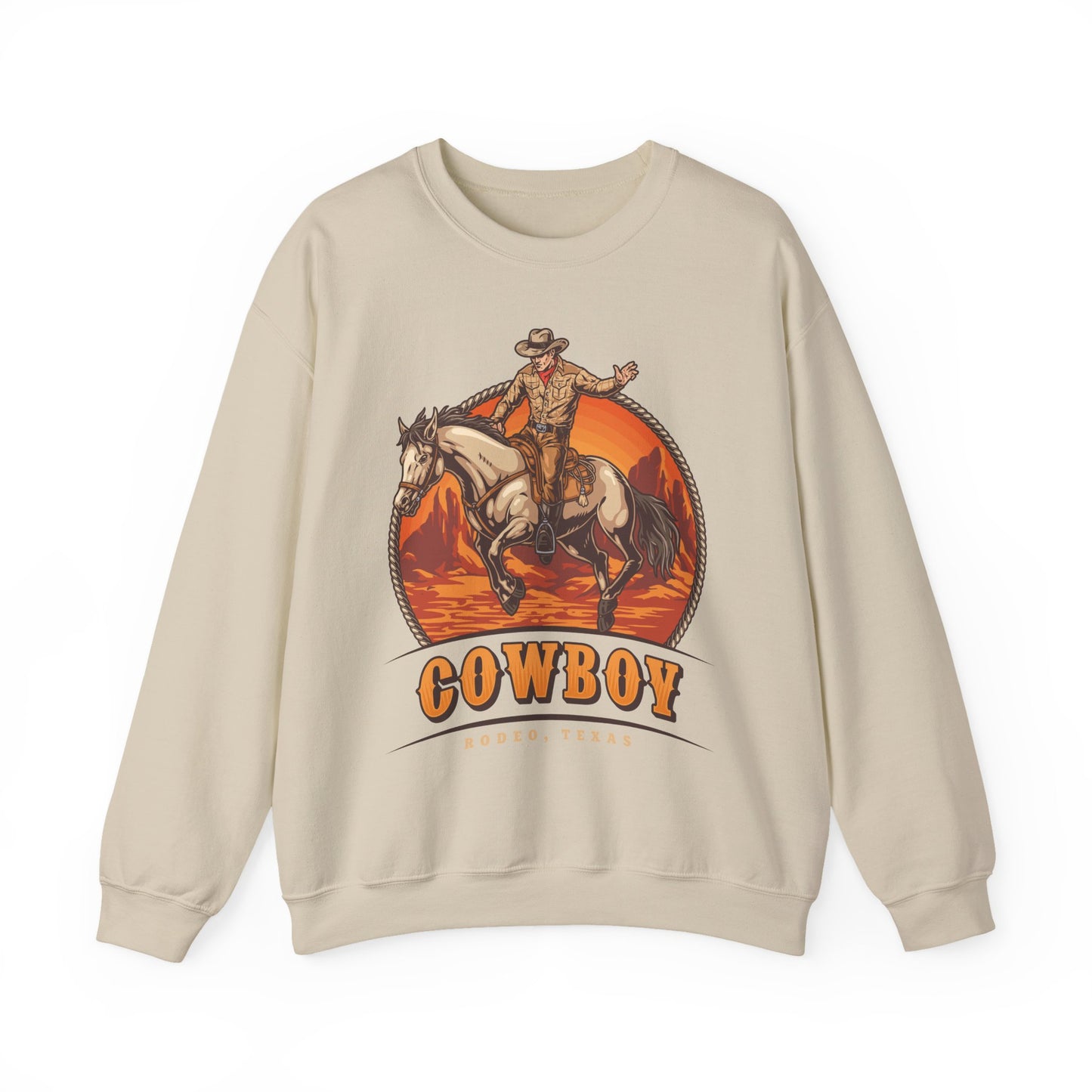 Crewneck Sweatshirt - Rodeo Cowboy - Texas
