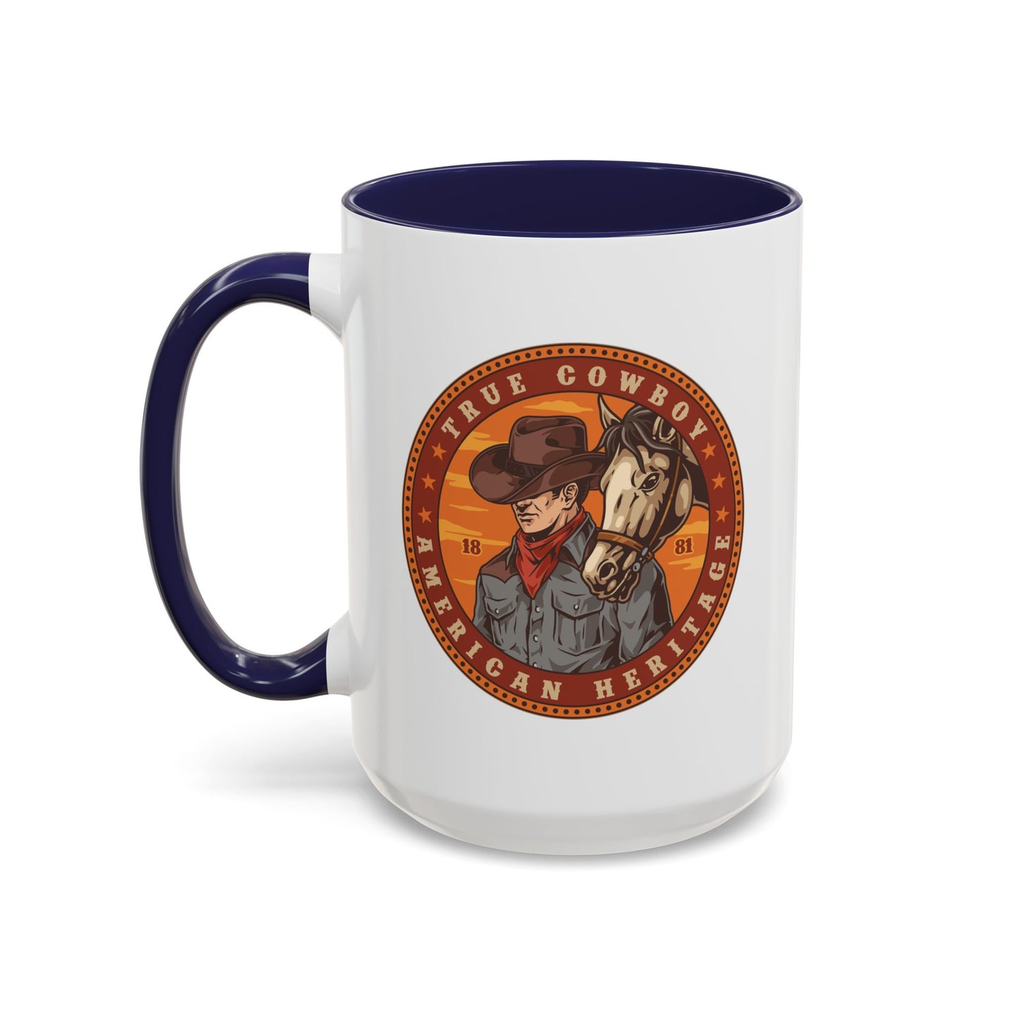 Accent Coffee Mug (11, 15oz) - True Cowboy - American Heritage