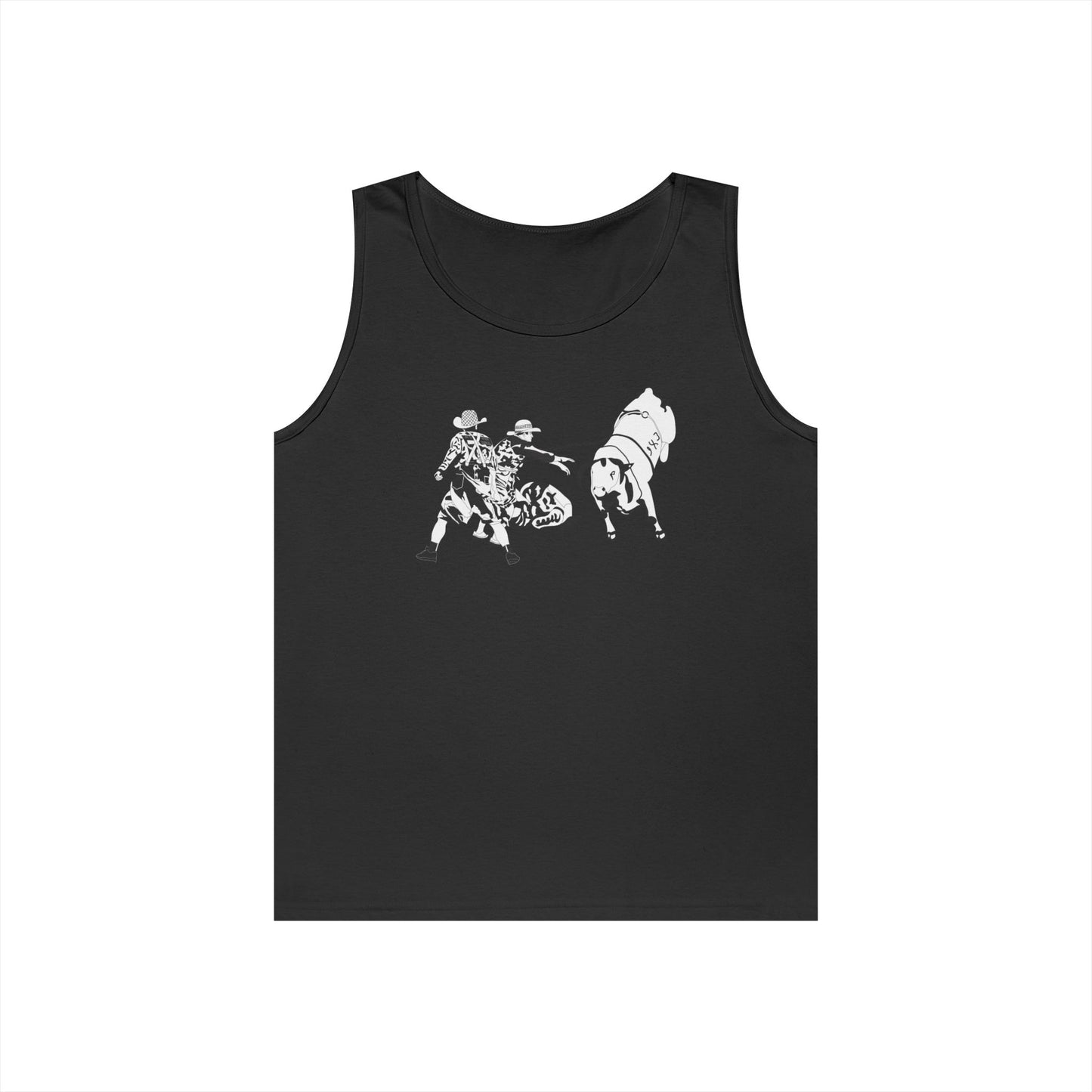Unisex Heavy Cotton Tank Top - Clowns and Bull - BW
