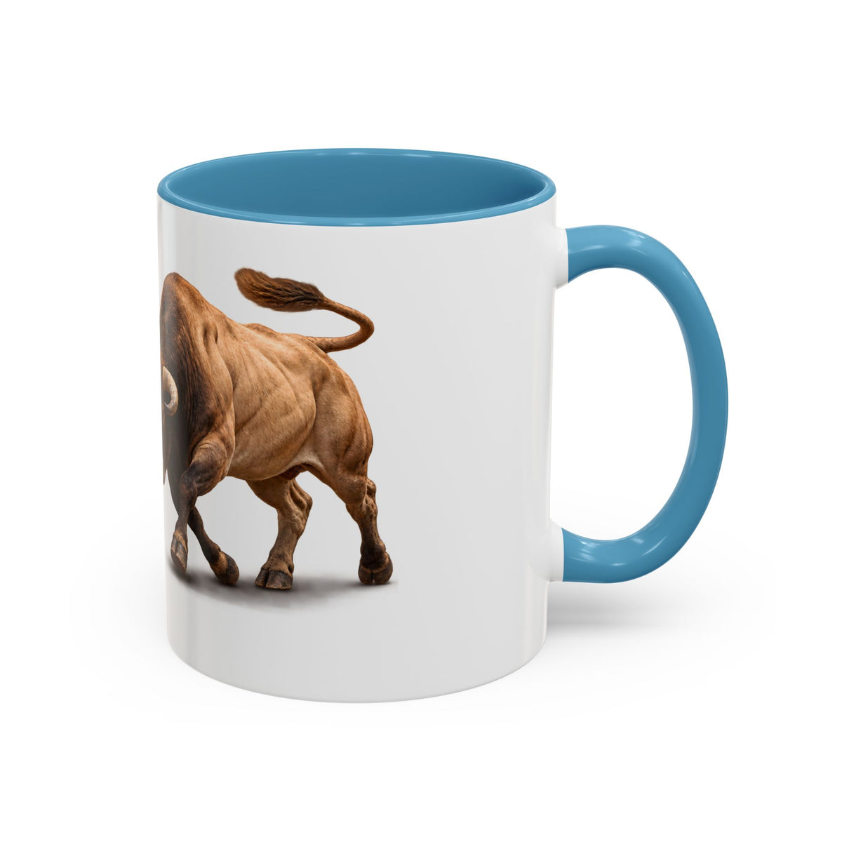 Accent Coffee Mug (11, 15oz) - Rodeo - Bull and Clown - 3D