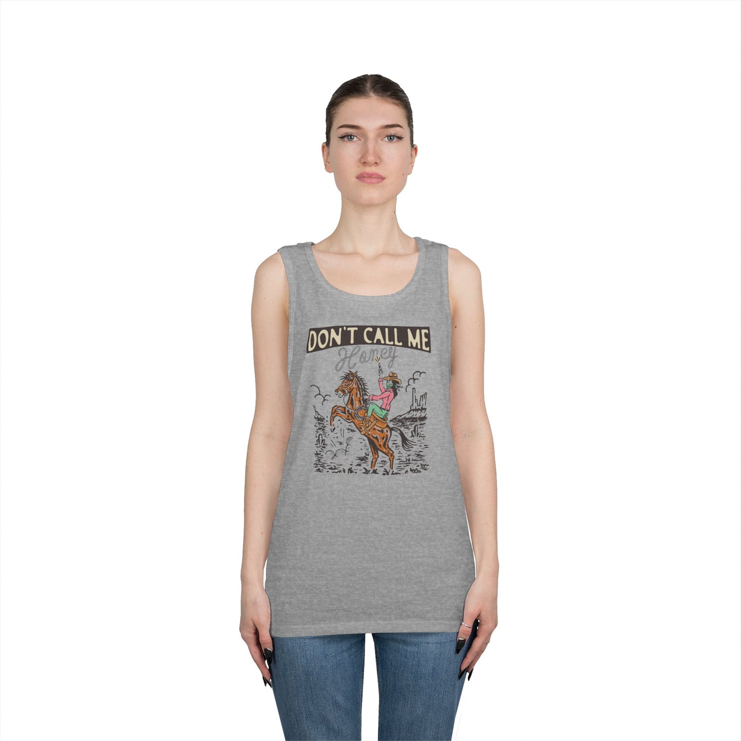 Unisex Heavy Cotton Tank Top - Cowgirl Rodeo Western - Dont Call Me Honey