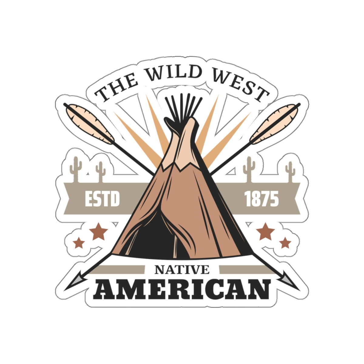 Die-cut stickers - The Wild West - Native American