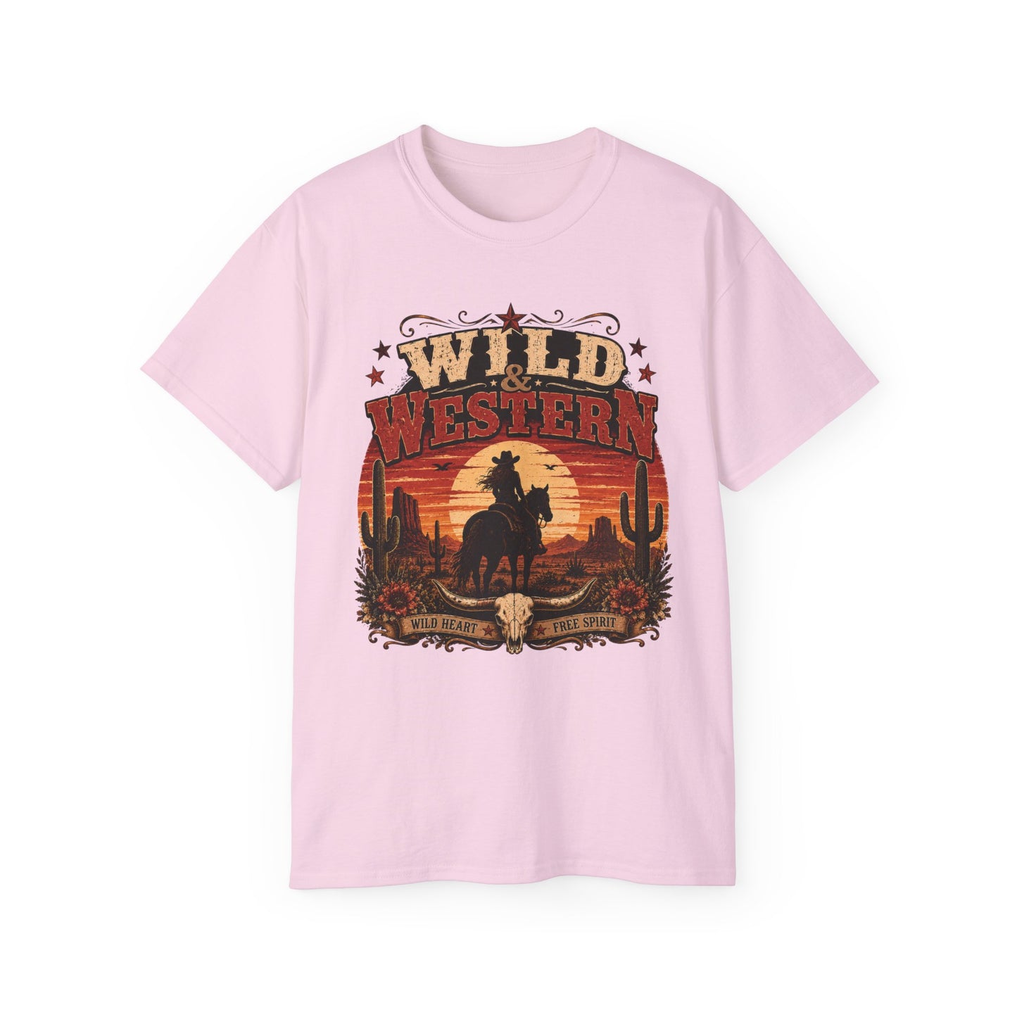 T-Shirt - Wild Western sunset ride