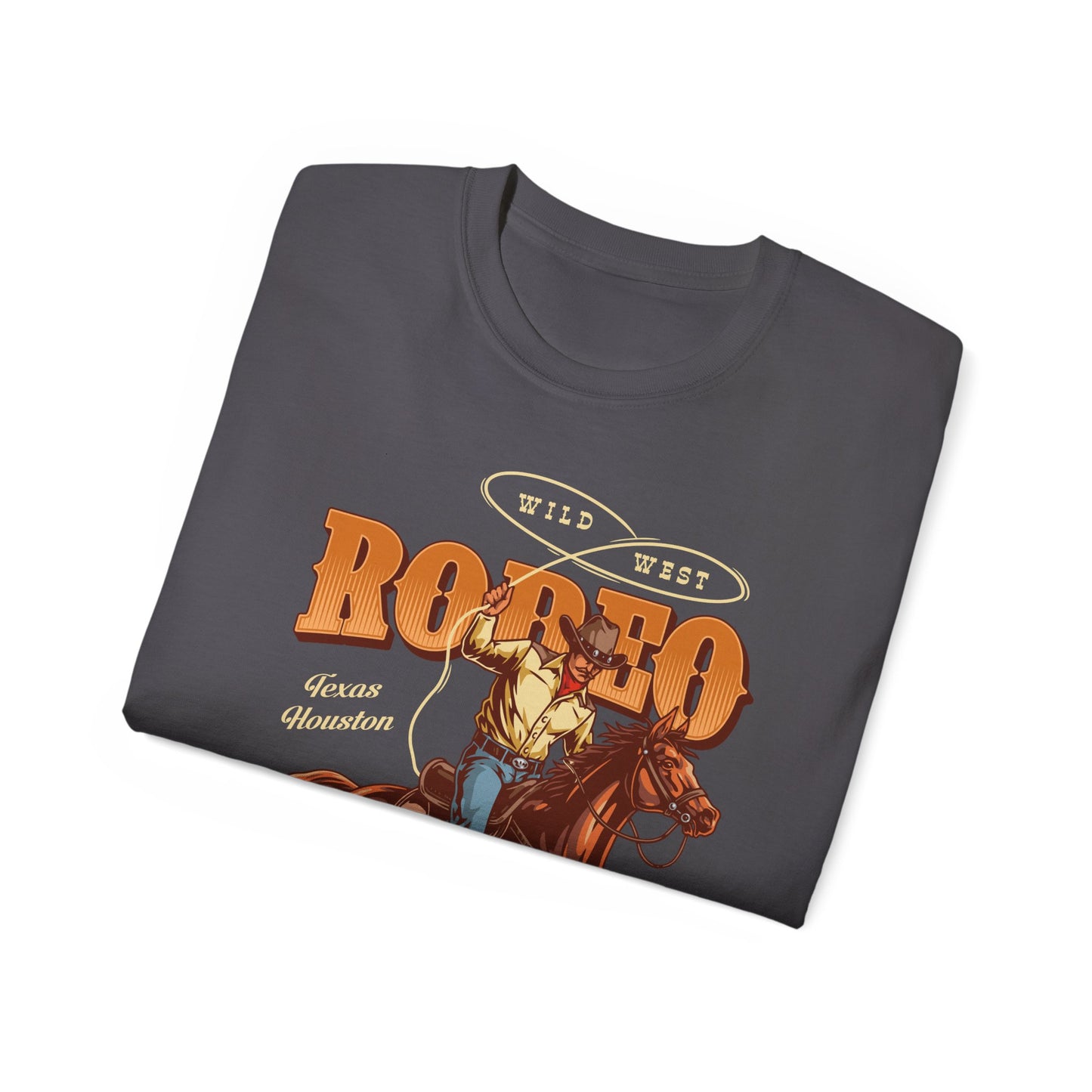 Unisex Ultra Cotton Tee - Wild West - Houston, Texas - American Rodeo Cowboy