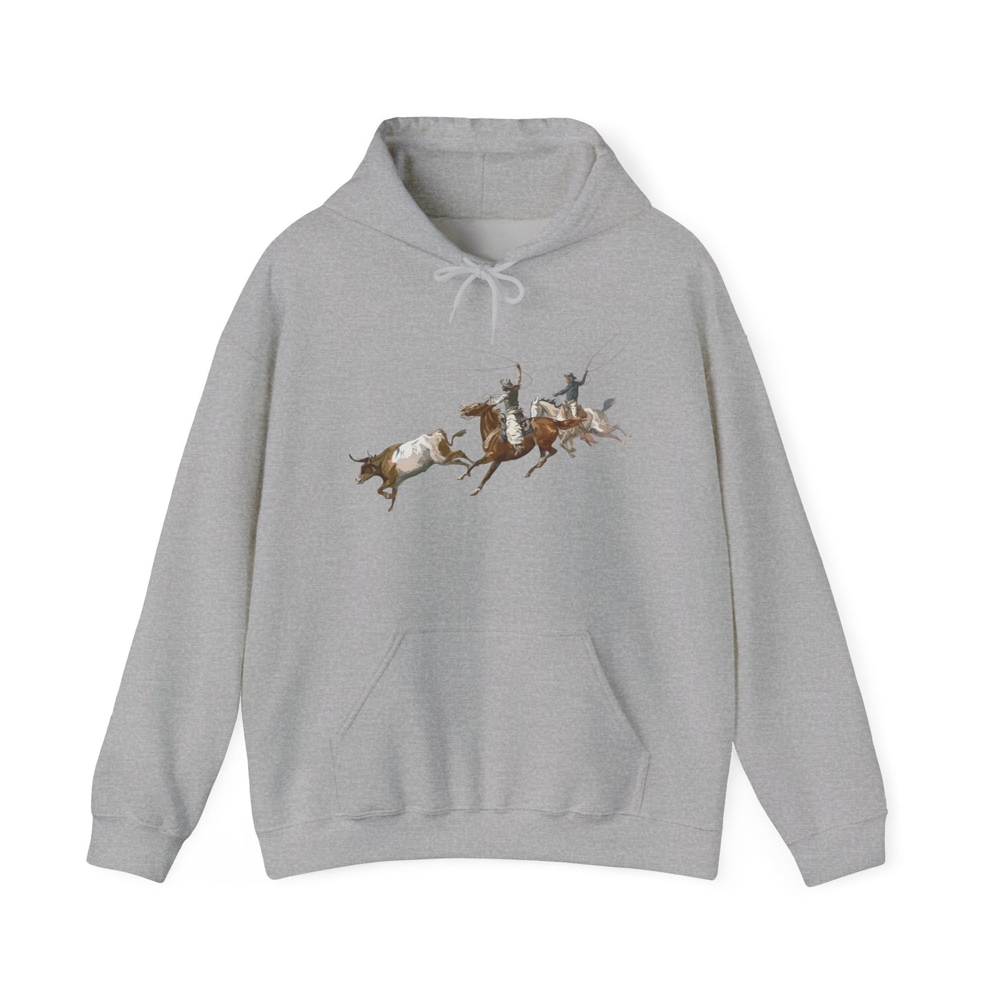Unisex Hoodie - 2 Cowboys Roping 1 Longhorn X 300