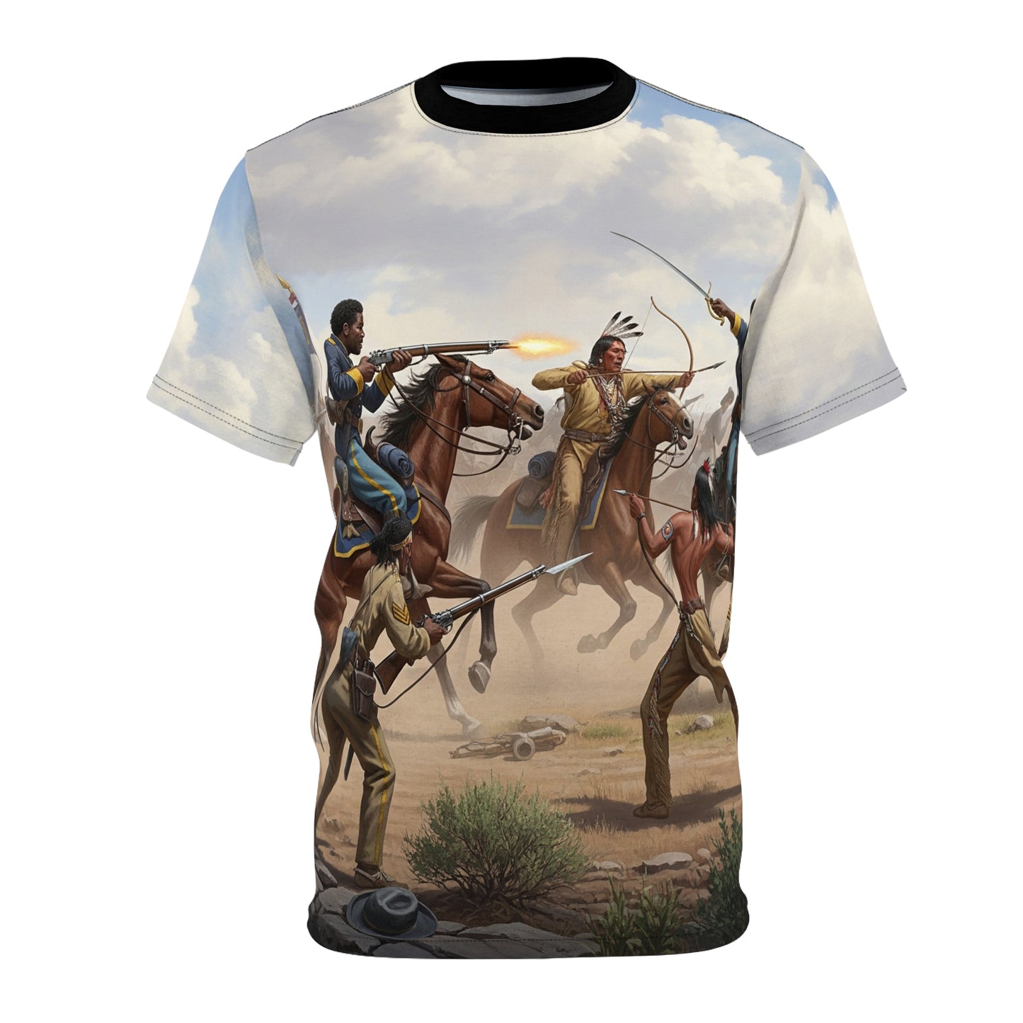 All Over Print Tee - 9th Calvary 'Buffalo Soldiers' Indian Fight