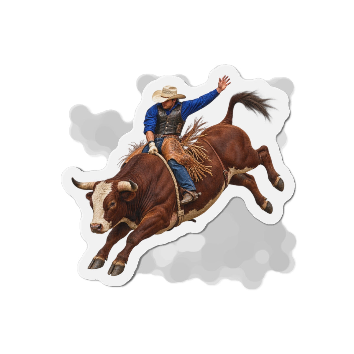 Die-Cut Magnets — Cowboys - Bull Rider - Mid Ride - without Text - 3D Transparent
